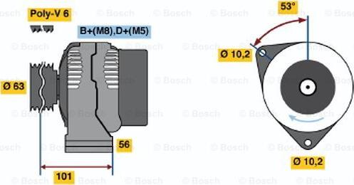 BOSCH 0 986 040 211 - Генератор autocars.com.ua