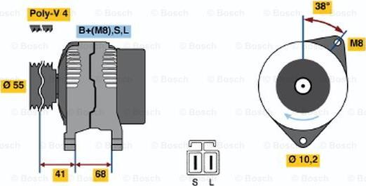 BOSCH 0 123 315 017 - Генератор autocars.com.ua