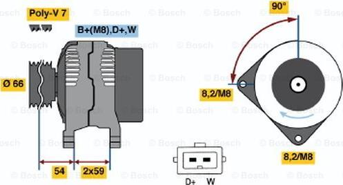 BOSCH 0 123 320 008 - Генератор avtokuzovplus.com.ua