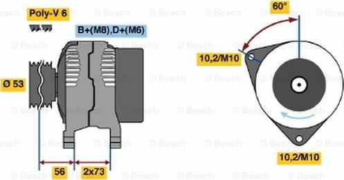 BOSCH 0 123 320 012 - Генератор autocars.com.ua