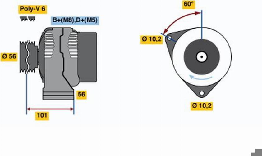 BOSCH 0123320061 - Генератор avtokuzovplus.com.ua