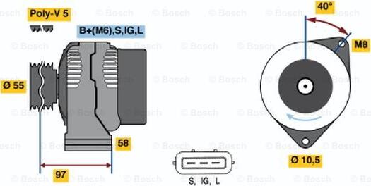 BOSCH 0 123 325 003 - Генератор autocars.com.ua