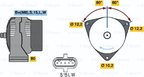 BOSCH 0 123 525 504 - Генератор avtokuzovplus.com.ua