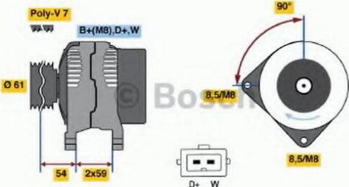 BOSCH 0 123 510 007 - Генератор avtokuzovplus.com.ua