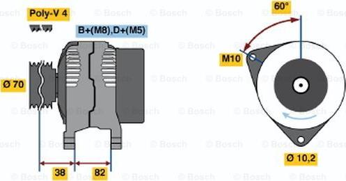 BOSCH 0 123 510 015 - Генератор autocars.com.ua