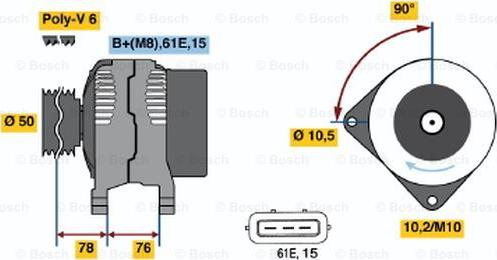 BOSCH 0 123 515 004 - Генератор autocars.com.ua