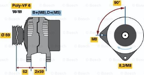 BOSCH 0 123 520 014 - Генератор autocars.com.ua