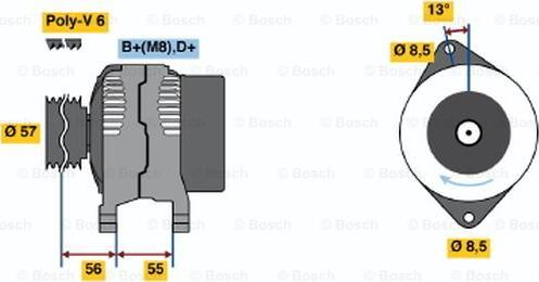 BOSCH 0 123 545 001 - Генератор avtokuzovplus.com.ua