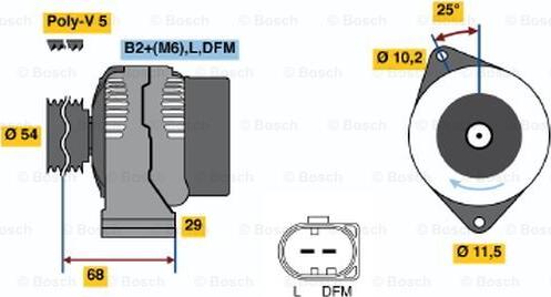 BOSCH 0 124 225 020 - Генератор autocars.com.ua