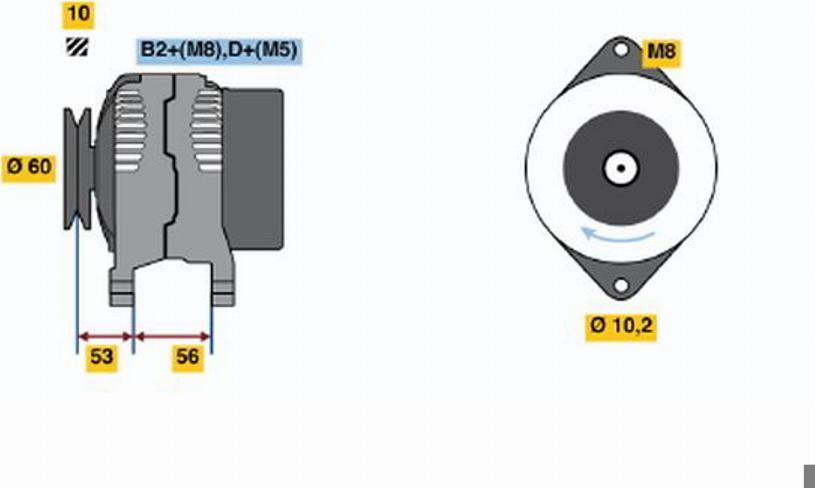 BOSCH 0 124 225 025 - Генератор autocars.com.ua