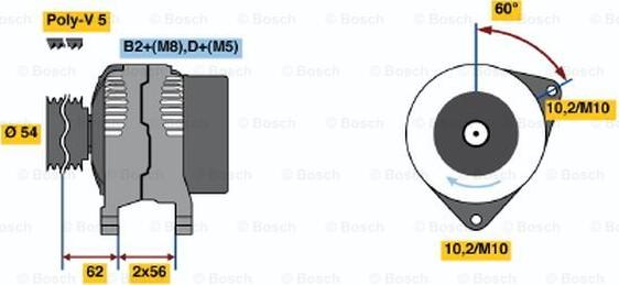 BOSCH 0 124 415 023 - Генератор avtokuzovplus.com.ua