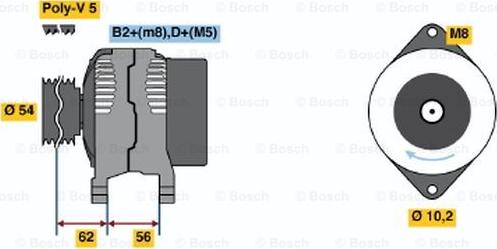 BOSCH 0 124 225 050 - Генератор avtokuzovplus.com.ua