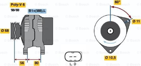 BOSCH 0 124 320 001 - Генератор autocars.com.ua