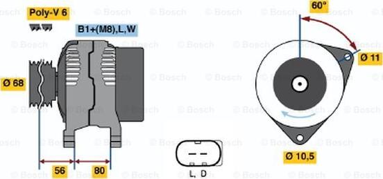 BOSCH 0 124 320 002 - Генератор autodnr.net