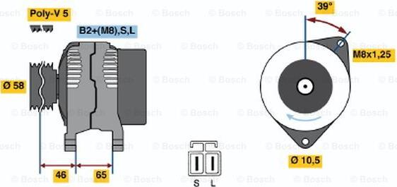 BOSCH 0 124 325 008 - Генератор avtokuzovplus.com.ua