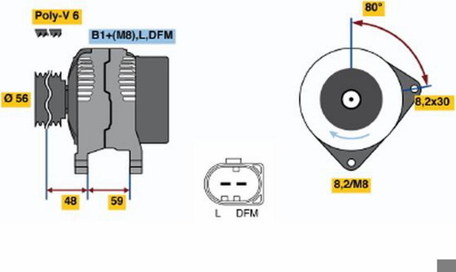 BOSCH 0124325051 - Шкив генератора, муфта autodnr.net