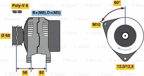 BOSCH 0 124 325 054 - Генератор autocars.com.ua