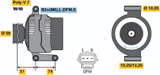 BOSCH 0 124 325 100 - Генератор avtokuzovplus.com.ua