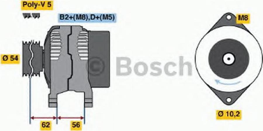 BOSCH 0 124 425 006 - Генератор autocars.com.ua