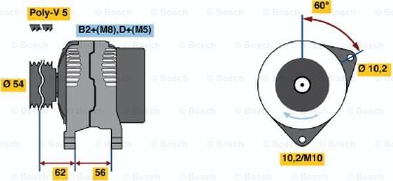 BOSCH 0 124 425 021 - Генератор avtokuzovplus.com.ua