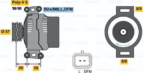 BOSCH 0 124 425 023 - Генератор autocars.com.ua