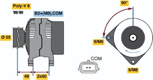 BOSCH 0 124 425 070 - Генератор avtokuzovplus.com.ua