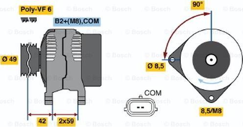 BOSCH 0 124 425 075 - Генератор autodnr.net