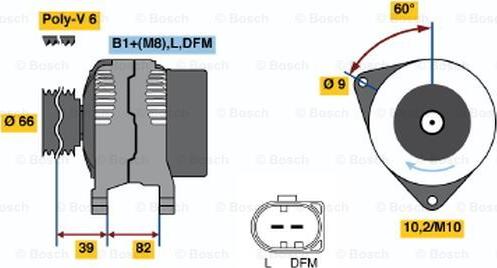 BOSCH 0 124 515 028 - Генератор autocars.com.ua