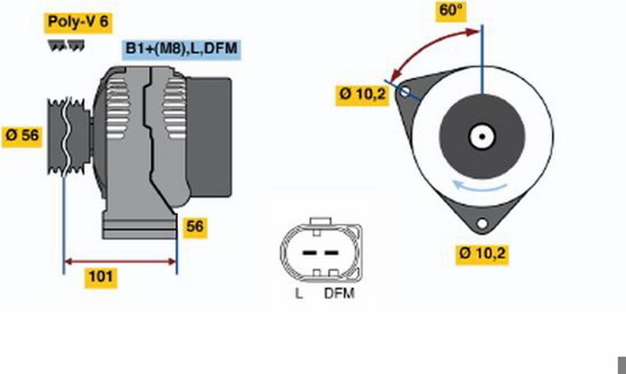 BOSCH 0 124 515 048 - Генератор autocars.com.ua