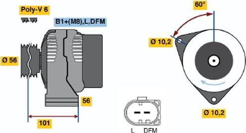 BOSCH 0 124 515 060 - Генератор autocars.com.ua