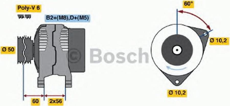 BOSCH 0 124 515 080 - Генератор avtokuzovplus.com.ua