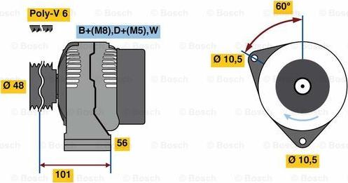 BOSCH 0 124 515 190 - Генератор avtokuzovplus.com.ua