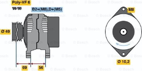 BOSCH 0 124 525 019 - Генератор avtokuzovplus.com.ua