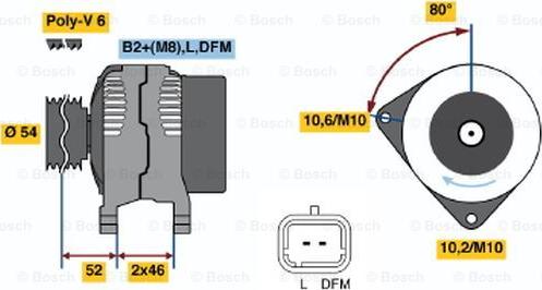 BOSCH 0 124 525 034 - Генератор avtokuzovplus.com.ua