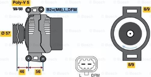 BOSCH 0 124 525 058 - Генератор avtokuzovplus.com.ua