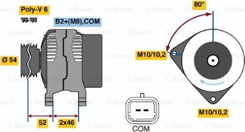 BOSCH 0 124 525 063 - Генератор avtokuzovplus.com.ua