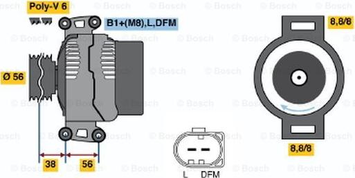 BOSCH 0 124 525 088 - Генератор avtokuzovplus.com.ua