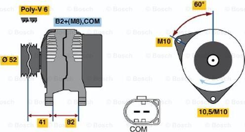 BOSCH 0 124 525 107 - Генератор autocars.com.ua