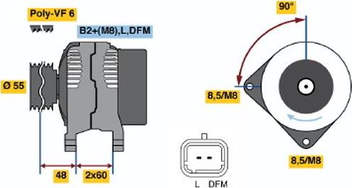 BOSCH 0 124 525 140 - Генератор autocars.com.ua