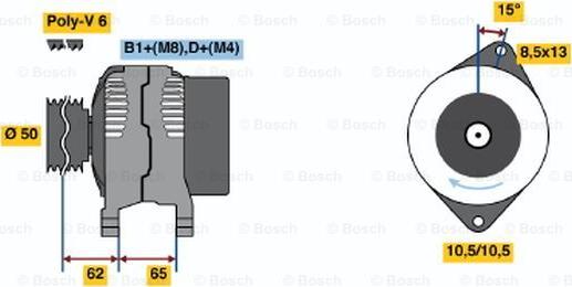 BOSCH 0 124 525 167 - Генератор autocars.com.ua