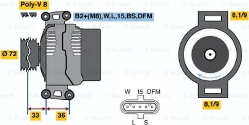 BOSCH 0 124 655 007 - Генератор autocars.com.ua