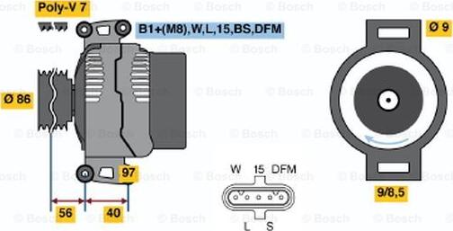 BOSCH 0 124 555 018 - Генератор autocars.com.ua