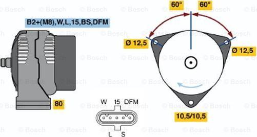 BOSCH 0 124 555 032 - Генератор autocars.com.ua