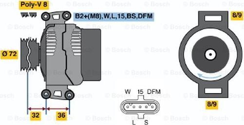 BOSCH 0 124 555 034 - Генератор autocars.com.ua