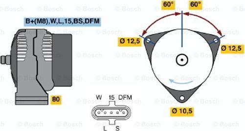 BOSCH 0 124 555 041 - Генератор avtokuzovplus.com.ua