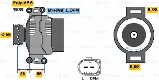 BOSCH 0 124 615 009 - Генератор avtokuzovplus.com.ua