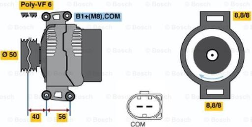 BOSCH 0 124 615 042 - Генератор autocars.com.ua