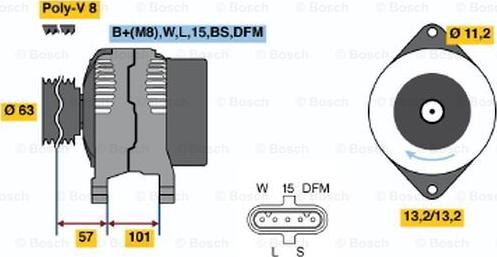 BOSCH 0 124 655 013 - Генератор autocars.com.ua