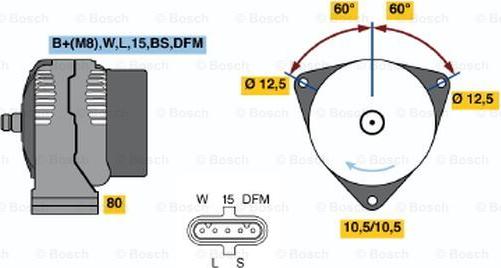 BOSCH 0 124 655 025 - Генератор autocars.com.ua