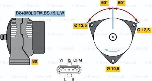 BOSCH 0 124 655 042 - Генератор avtokuzovplus.com.ua